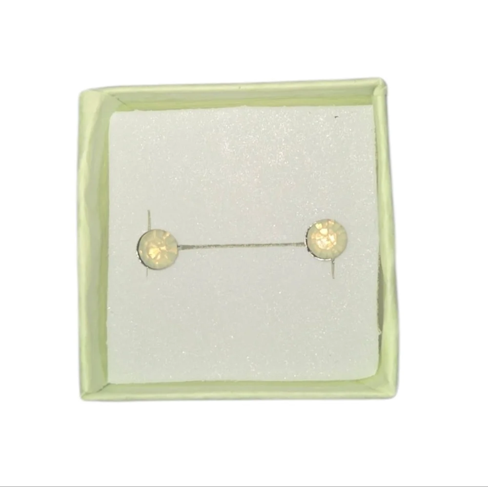 White Sparkling Kid's Earrings‎